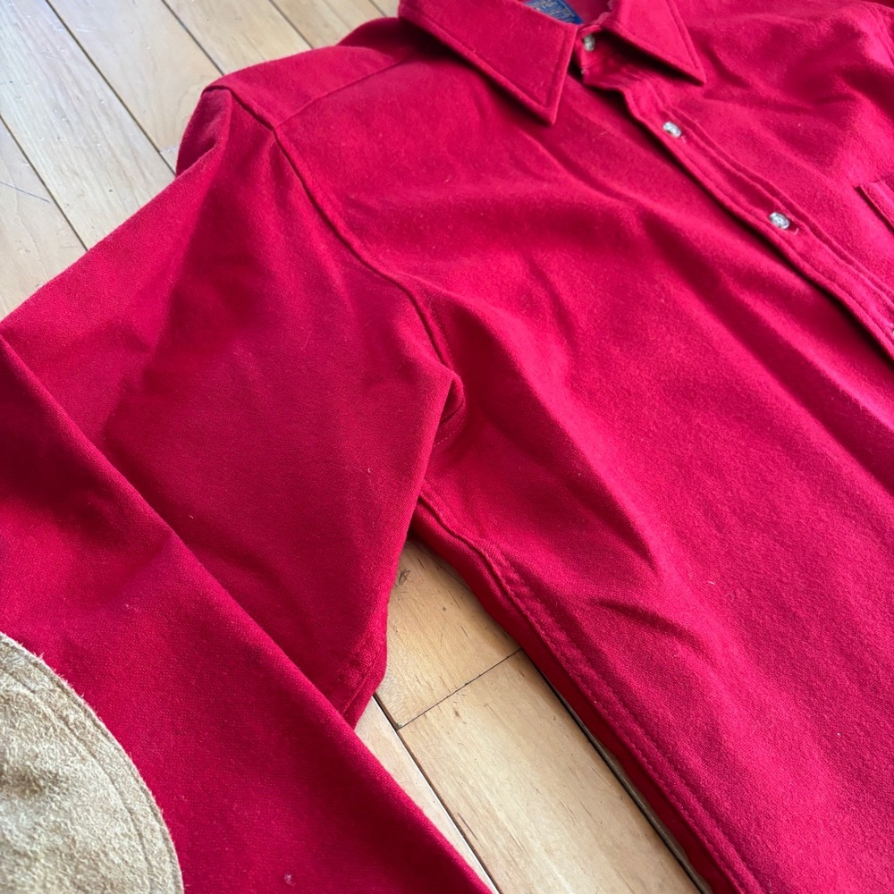 Vintage Pendleton Red Wool Button Down Size M - image 4